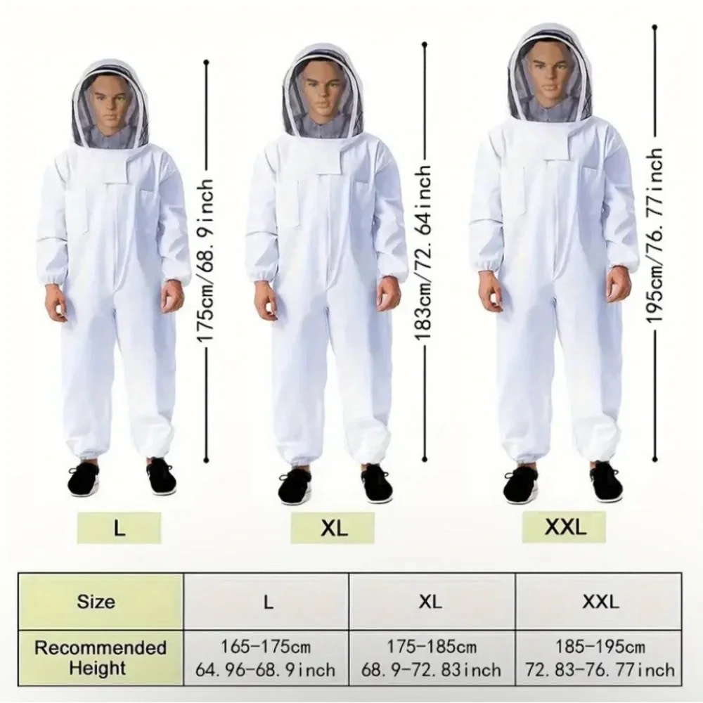 NWT Beekeepers 100% Cotton Coverall With Detachable Folding Veil Size XL - Picture 6 of 6